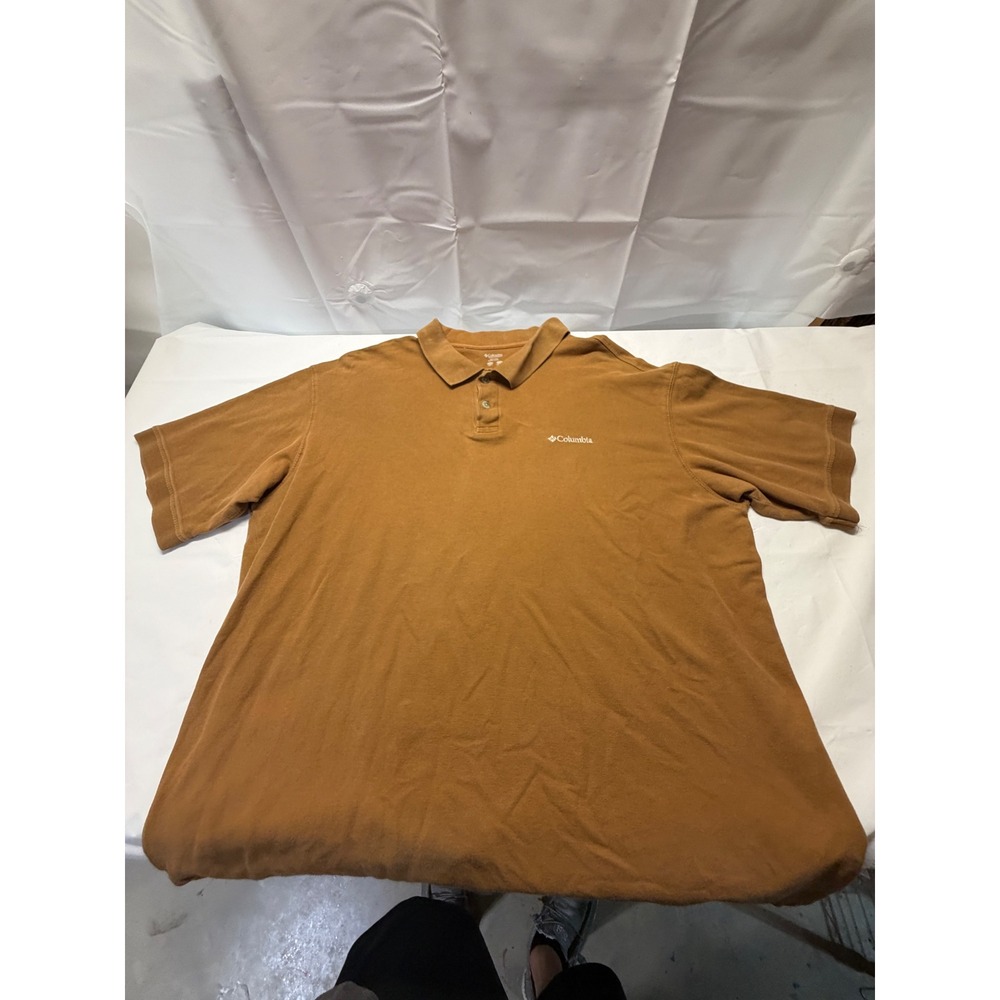 Columbia Mens‎ XXL Short Sleeve Polo Shirt Burnt Orange Cotton AM2779